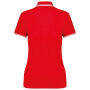 Damespolo met korte mouwen en contrasterende bies Red / White XS