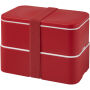 MIYO 700+700 ml dubbellaagse lunchbox - Rood/Rood/Rood