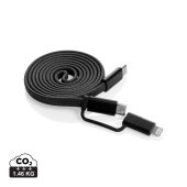 Arc Ultra-thin RCS recycled 60W 2 in 1 magnetische kabel, zwart