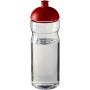 H2O Active® Eco Base 650 ml sportfles met koepeldeksel - Transparant/Rood