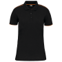 Contrasterende damespolo Day To Day korte mouwen Black / Orange XXL