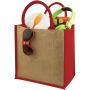 Chennai jute draagtas 16L - Naturel/Rood