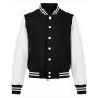 Kids´ Organic Sweat College Jacket black/white 110/116