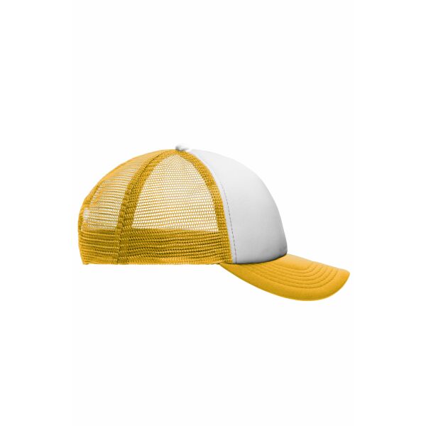 5 Panel Polyester Mesh Cap for Kids white/gold yellow one size 5 Panel Polyester Mesh Cap for Kids white/gold yellow one size