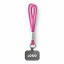Sleutelhanger & telefoonhouder met koord met leren uiteinde.