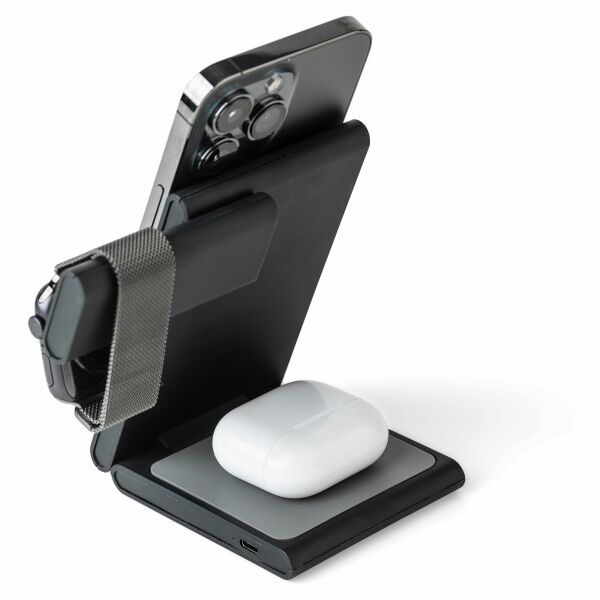 3-in-1 magnetische oplader Valerio zwart 3-in-1 magnetische oplader Valerio zwart