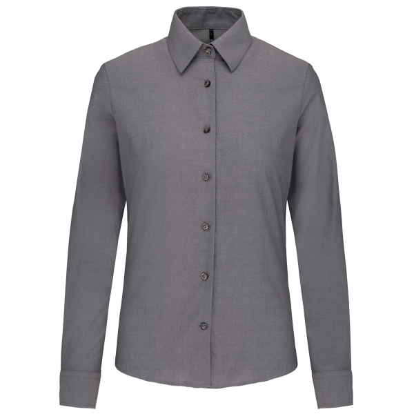 Damen Oxfordbluse Langarm Oxford Silver L Damen Oxfordbluse Langarm Oxford Silver L