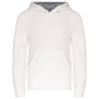 Kinder Sweater met gecontrasteerde capuchon White / Fine Grey 12/14 jaar Kinder Sweater met gecontrasteerde capuchon White / Fine Grey 12/14 jaar