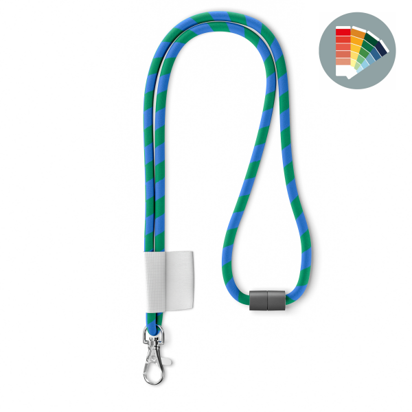 Polyester 2-kleurige koord-lanyard met full color label Polyester 2-kleurige koord-lanyard met full color label