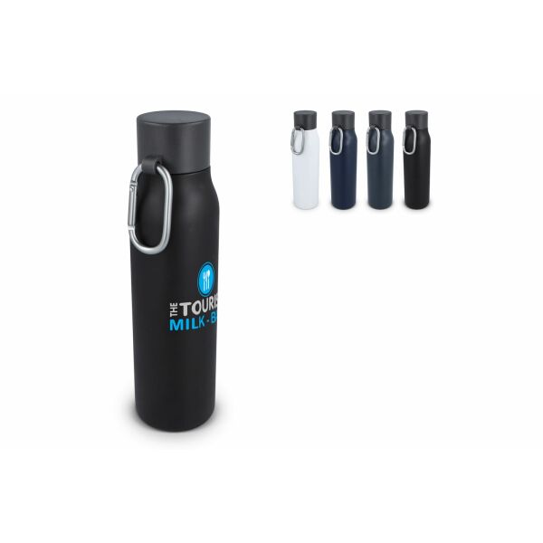 Thermofles matte finish met caribiner 600ml - Wit Thermofles matte finish met caribiner 600ml - Wit