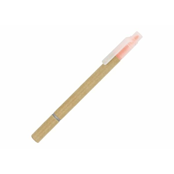 Papieren tekstmarker balpen - Oranje Papieren tekstmarker balpen - Oranje