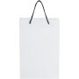 Handgemaakte 170 g/m2 integra papieren tas met plastic handgrepen - groot - Wit/Zwart