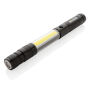 Uitschuifbare zaklamp met COB, zwart Uitschuifbare zaklamp met COB, zwart