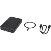 Acrab magnetische draadloze powerbank van 5000 mAh 15 W met 20 W PD van gerecycled plastic - Zwart