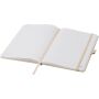 Honua A5 notitieboek van gerecycled papier met gerecyclede PET cover - Havermout Honua A5 notitieboek van gerecycled papier met gerecyclede PET cover - Havermout