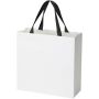 Smartfold papieren tas van 210 g/m² met lintgrepen en een glanzende laminaatlaag - 31 x 12 x 31 cm - Zwart