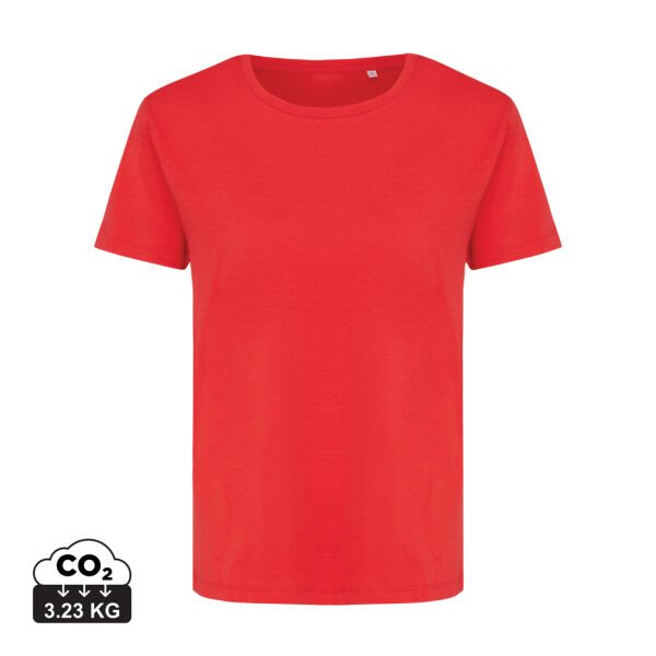 Iqoniq Yala dames lichtgewicht gerecycled katoen t-shirt, luscious red (M)
