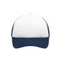 5 Panel Polyester Mesh Cap for Kids white/navy