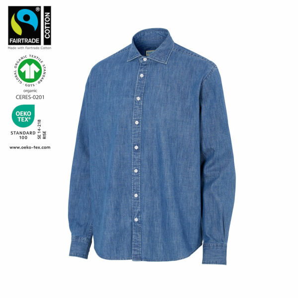 Cottover DENIM SHIRT COMFORT MAN - GOTS GECERTIFICEERD Cottover DENIM SHIRT COMFORT MAN - GOTS GECERTIFICEERD