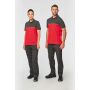 Ecologische uniseks polo met korte mouwen in twee kleuren Red / Dark Grey 5XL