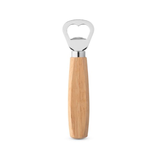 HOLZ. Flessenopener van metaal en hout