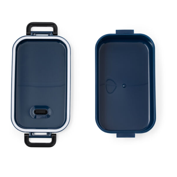 Pick Box Bento | Siliconen broodtrommel met 4 vakken, val- en lekvrij, broodtrommel voor kinderen (blauw en geel