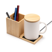 JULES Bekerwarmer/deskorganiser van bamboe - ecru