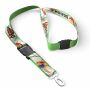 Afneembare polyester keycord met gesublimeerde satijnen overlay