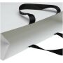Smartfold papieren tas van 210 g/m² met lintgrepen en een glanzende laminaatlaag - 42 x 12 x 35 cm - Zwart