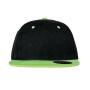 BRONX ORIGINAL FLAT PEAK SNAP BACK DUAL COLOUR CAP, BLACK/LIME, One size, RESULT