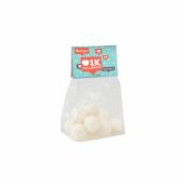 Blokzakje met kopkaartje en 50 gram snoep, Transparant/Wit, KING pepermunt ballen
