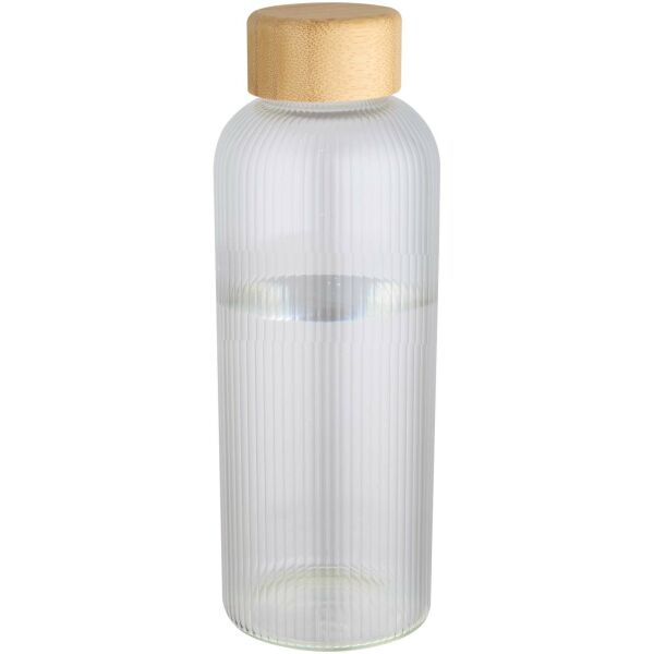 Mirage 650 ml enkelwandige fles van borosilicaatglas met bamboe deksel Mirage 650 ml enkelwandige fles van borosilicaatglas met bamboe deksel