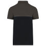 Ecologische uniseks polo met korte mouwen in twee kleuren Black / Dark Grey XS