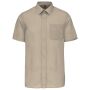 Ace - Heren overhemd korte mouwen Beige 3XL