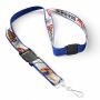 Afneembare polyester keycord met gesublimeerde satijnen overlay