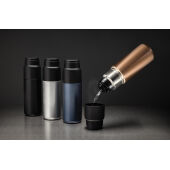 Thermocup RCS recycled geisoleerde fles met beker 500ml, zwart Thermocup RCS recycled geisoleerde fles met beker 500ml, zwart