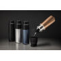 Thermocup RCS recycled geisoleerde fles met beker 500ml, zwart