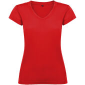 Victoria damesshirt met V-hals en korte mouwen - Rood - 3XL