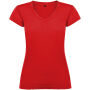 Victoria damesshirt met V-hals en korte mouwen - Rood - 3XL