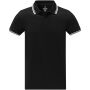 Amarago tipping herenpolo met korte mouwen - Zwart - XS