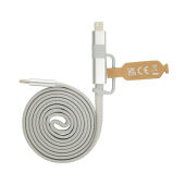Arc Ultra-thin RCS recycled 60W 2 in 1 magnetische kabel, grijs