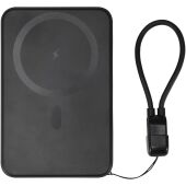 SMART 5000 mAh powerbank van gerecycled plastic met magneetsluiting en lanyard - Zwart