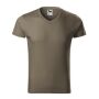 T-shirt men's Slim Fit V-neck army S