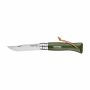 Opinel Colorama No 08 zakmes in een  riemetui - groen