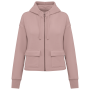 Ecologische sweatvest met capuchon French Terry Petal Rose XS