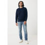 Iqoniq Etosha lichtgewicht gerecycled katoen sweater, donkerblauw (M)