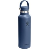 Hydro Flask Standard Mouth 621 ml geïsoleerde roestvrijstalen waterfles met rietje-dop - Middenblauw