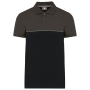 Ecologische uniseks polo met korte mouwen in twee kleuren Black / Dark Grey XS