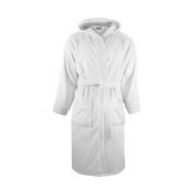 Bathrobe Hooded - White