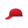 6 Panel Double Sandwich Cap red/white/navy one size